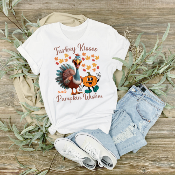 Funny Thanksgiving PNG Turkey Kisses and Pumpkin Wishes Sublimation Design, COMMERCIAL LICENSE - Image 6