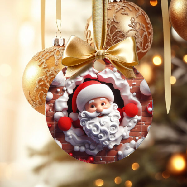 3D Santa in the Wall Sublimation Design BUNDLE, COMMERCIAL LICENSE 300 DPI, 13.65 x 13.65 Inches PNG - Image 4