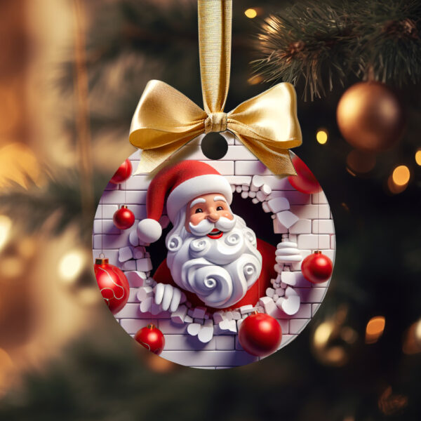 3D Santa in the Wall Sublimation Design BUNDLE, COMMERCIAL LICENSE 300 DPI, 13.65 x 13.65 Inches PNG - Image 3