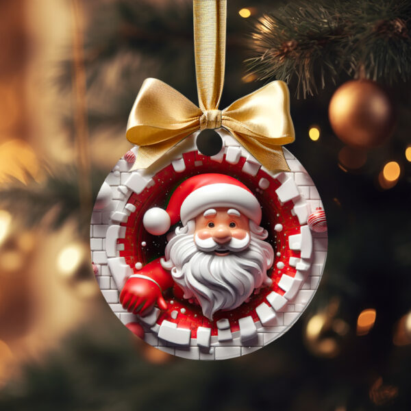 3D Santa in the Wall Sublimation Design BUNDLE, COMMERCIAL LICENSE 300 DPI, 13.65 x 13.65 Inches PNG - Image 2