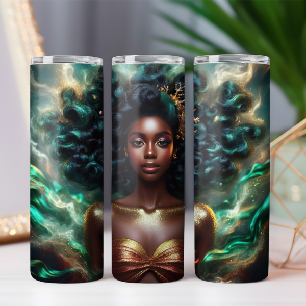 Black Mermaid tumbler design 20 oz skinny tumbler design 440 DPI, COMMERCIAL LICENSE