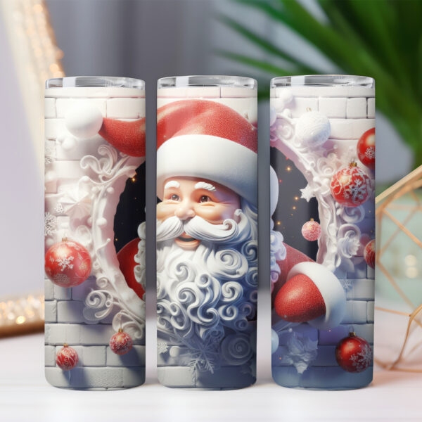 3D Santa in the Wall Sublimation Design BUNDLE, COMMERCIAL LICENSE 300 DPI, 13.65 x 13.65 Inches PNG