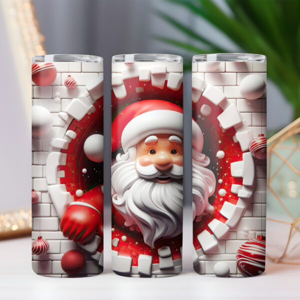 3D Santa in the Wall Sublimation Design BUNDLE, COMMERCIAL LICENSE 300 DPI, 13.65 x 13.65 Inches PNG - Image 7