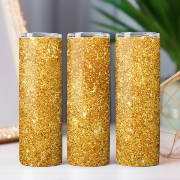 Golden Glitter 20oz Skinny Straight Tumbler Wrap, 5 PNG Commercial License - Image 4