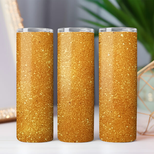 Golden Glitter 20oz Skinny Straight Tumbler Wrap, 5 PNG Commercial License - Image 5